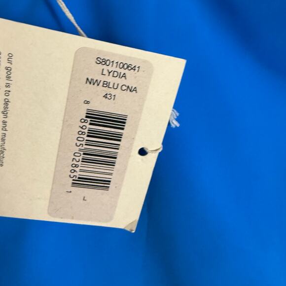 Mara Hoffman Lydia Solid Blue High Waisted Bikini Swimsuit Bottoms Size L - Picture 10 of 11